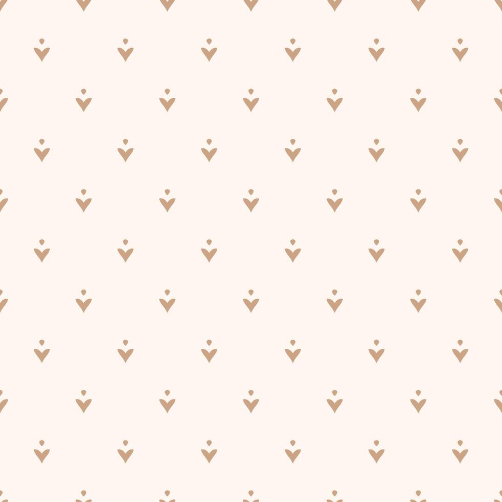 Abstract Minimalistic Patterns with hearts and dots. Cute Beige Spots on White Background. Simple Print for fabric, linen, kitchen towels, packaging, kids clothes vector