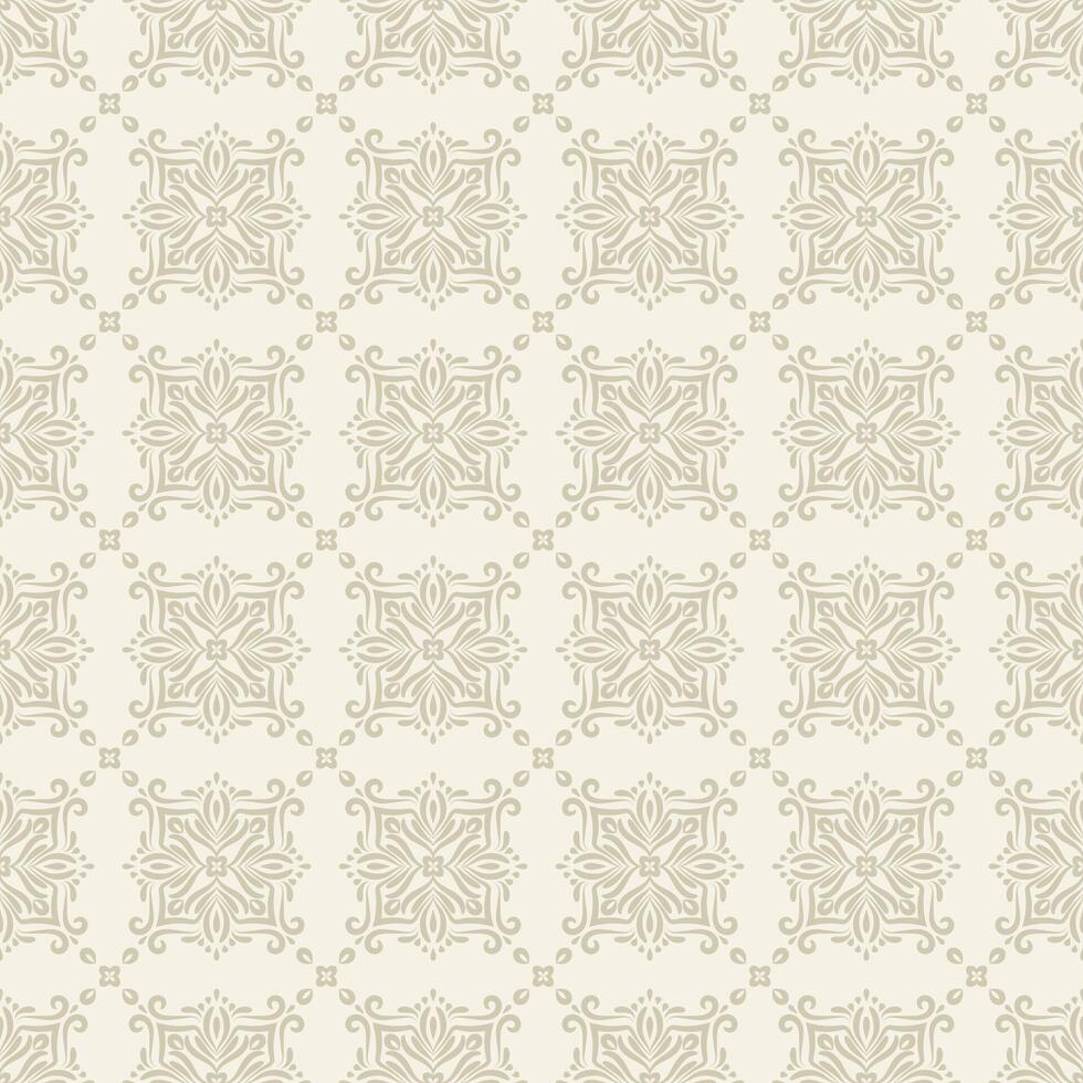 Seamless pattern with classic ornament. White and gold background with victorian ornaments for fabric, ceramic tiles, wallpapers, design. Textile print vector