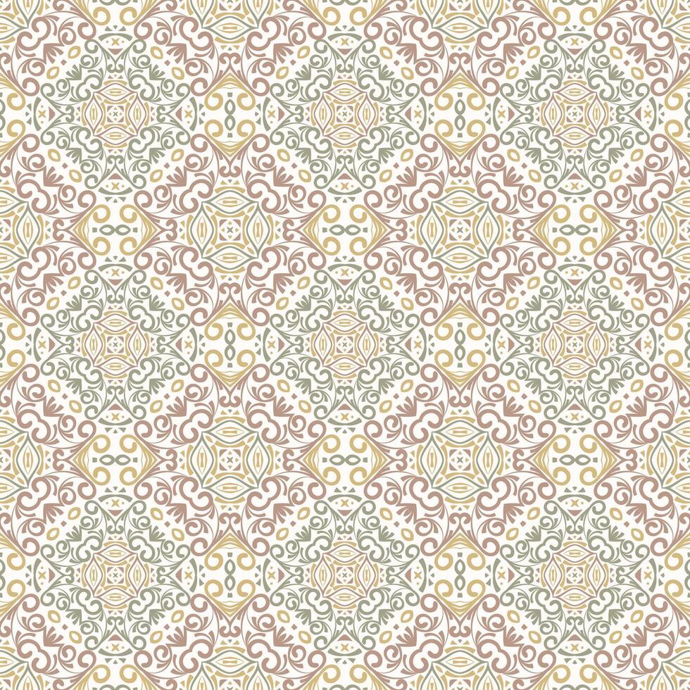 Ornamental seamless pattern. Vintage background in the Baroque style. Mandala ornament for fabric, wallpaper, packaging. Ornate Damask flower ornament vector