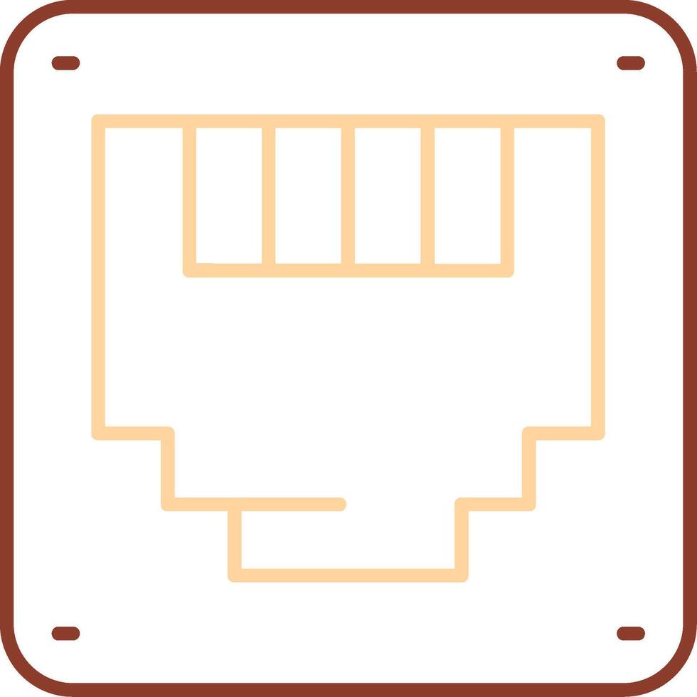 Ethernet Line Two Color Icon vector