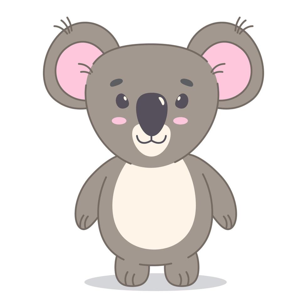 kawaii coala oso. linda animal dibujos animados estilo personaje vector