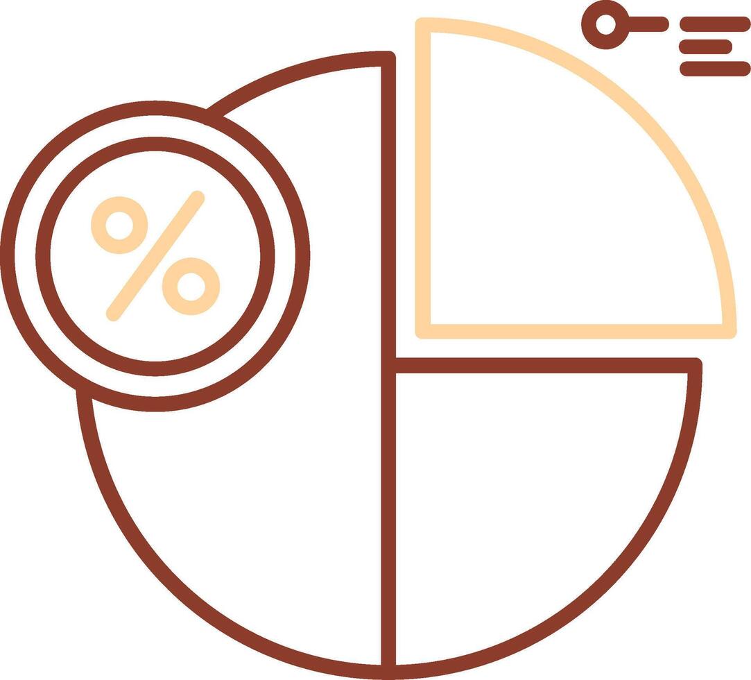 Percentage Line Two Color Icon vector