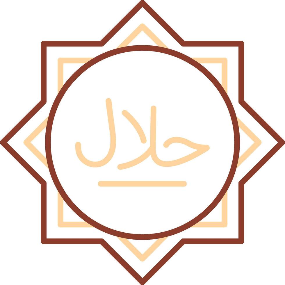 Halal Line Two Color Icon vector