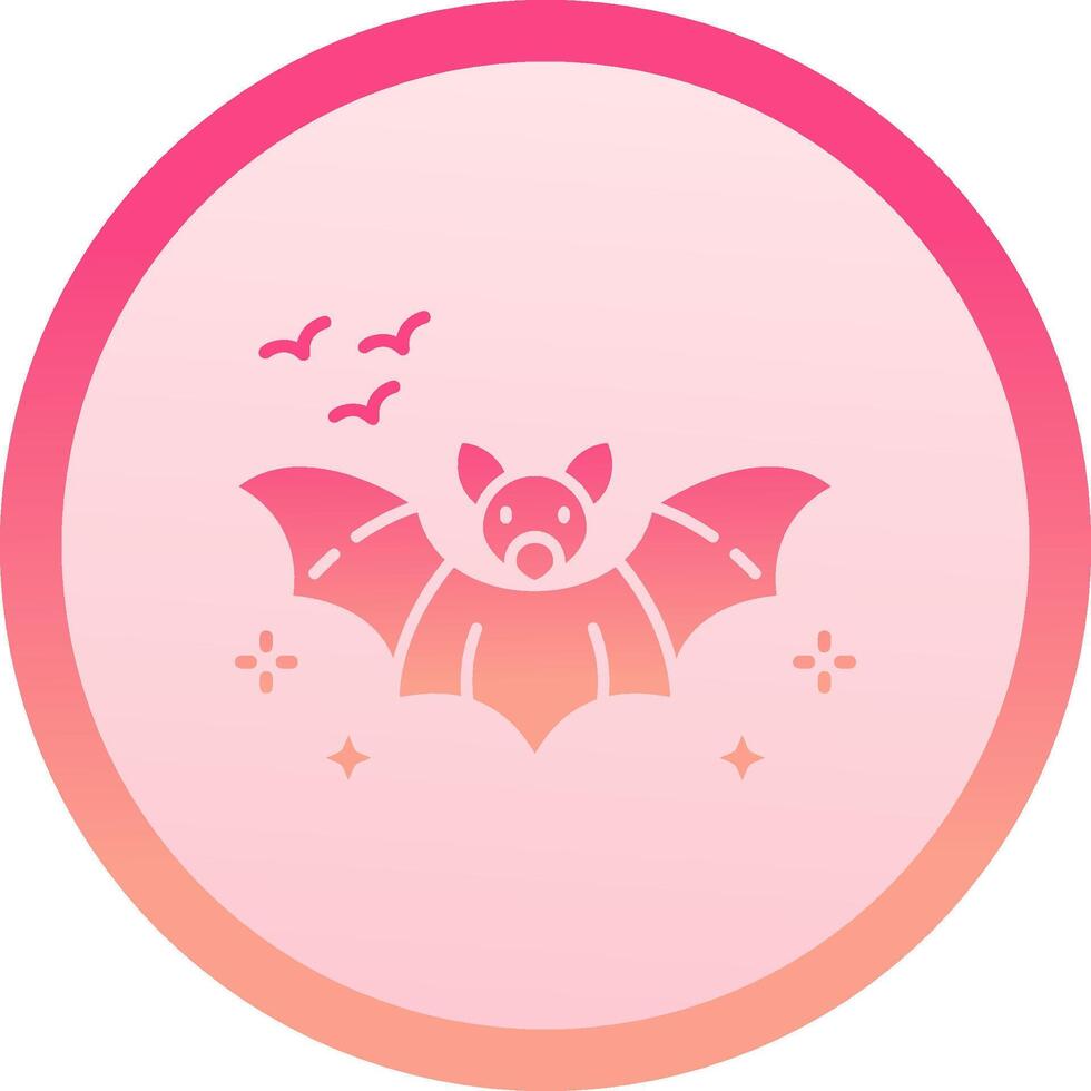 Bat solid circle gradeint Icon vector