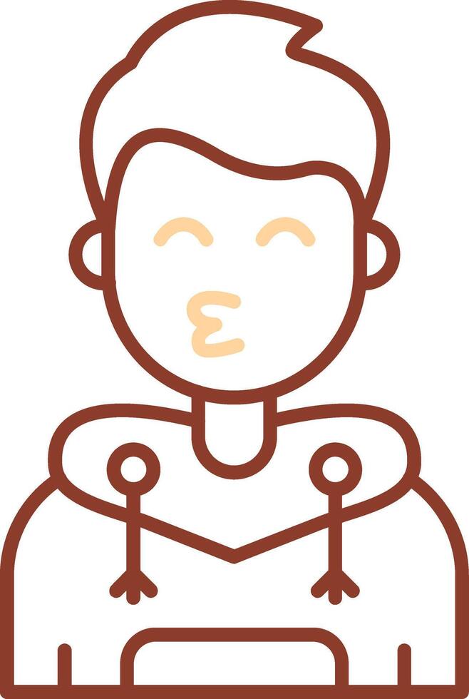 Kiss Line Two Color Icon vector