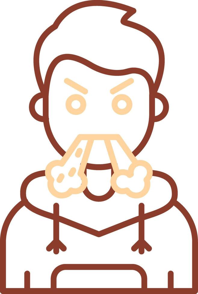 Angry Line Two Color Icon vector