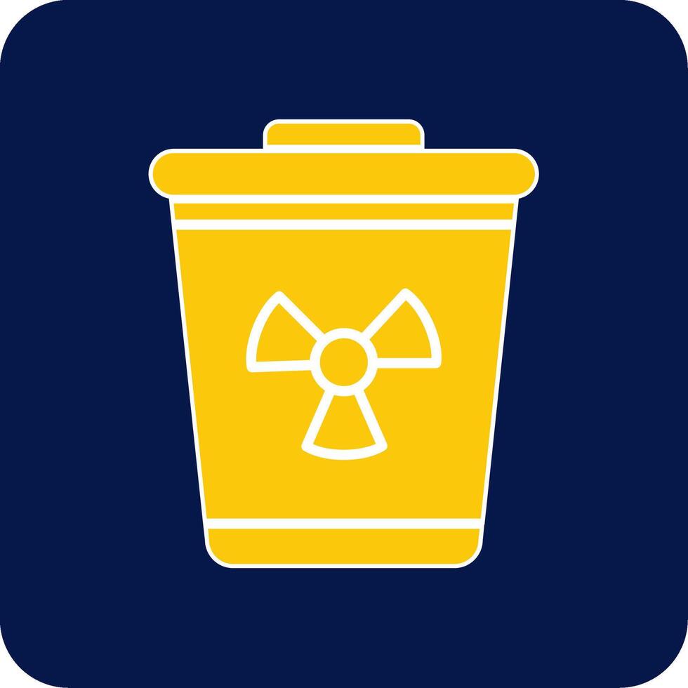 Toxic Waste Glyph Square Two Color Icon vector