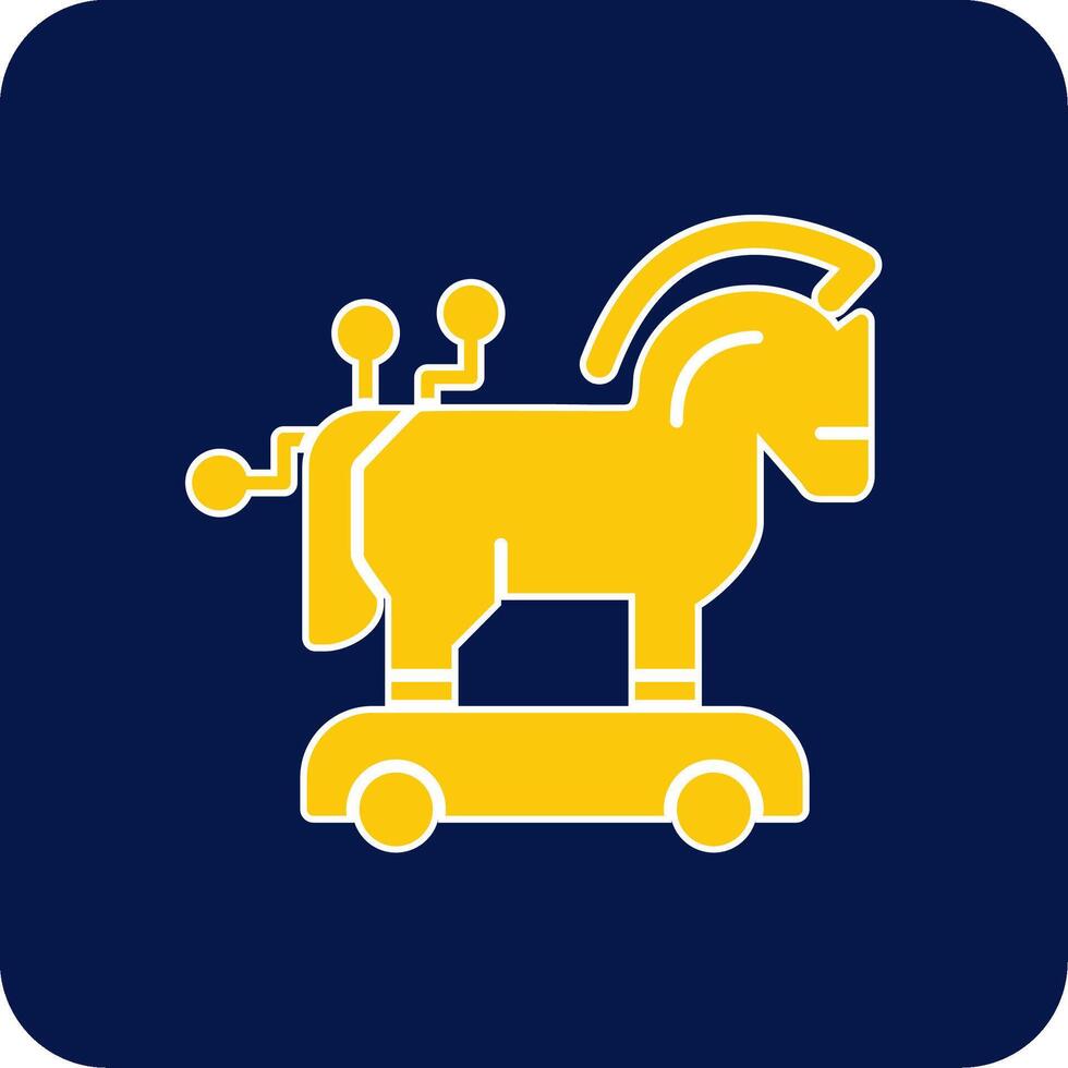 Trojan Horse Glyph Square Two Color Icon vector