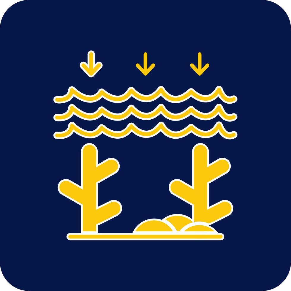 Ocean Acidity Glyph Square Two Color Icon vector