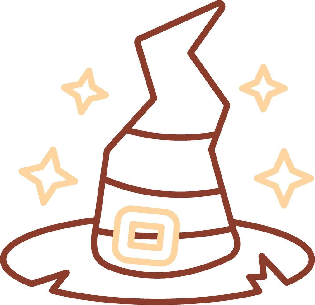 Witch hat Line Two Color Icon vector