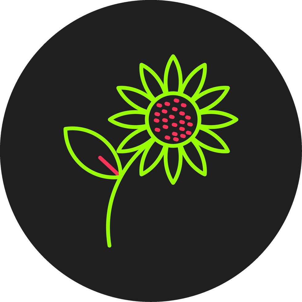 Sunflower Glyph Circle Icon vector