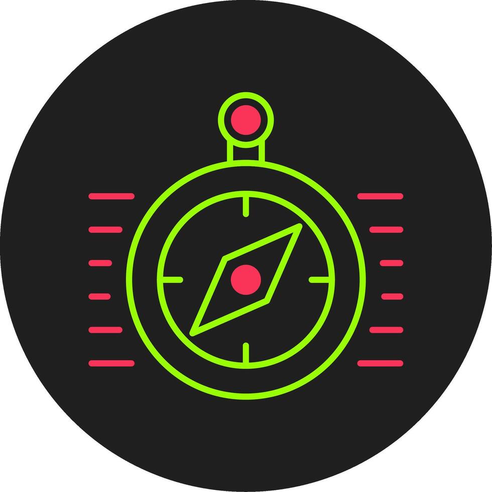 Compass Glyph Circle Icon vector