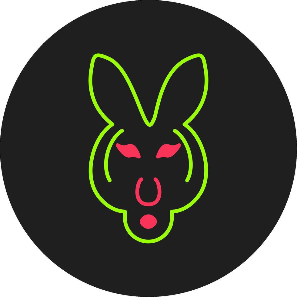 Kangaroo Glyph Circle Icon vector