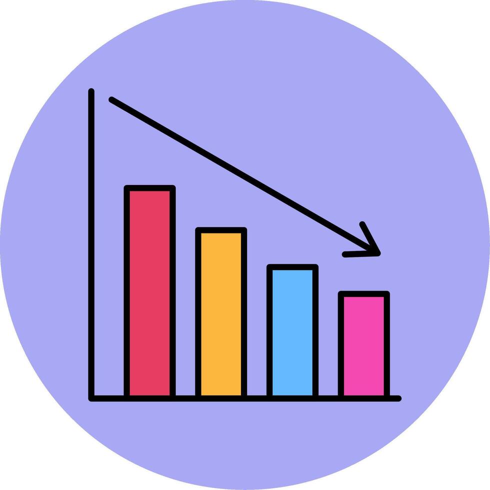 Loss Line Filled multicolour Circle Icon vector