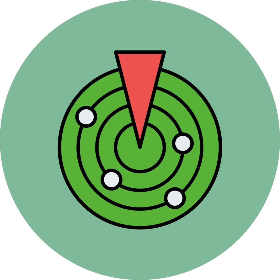 Radar Line Filled multicolour Circle Icon vector