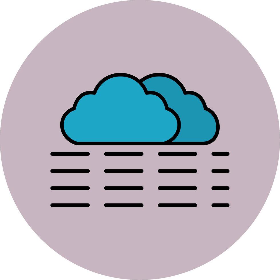 fog Line Filled multicolour Circle Icon vector