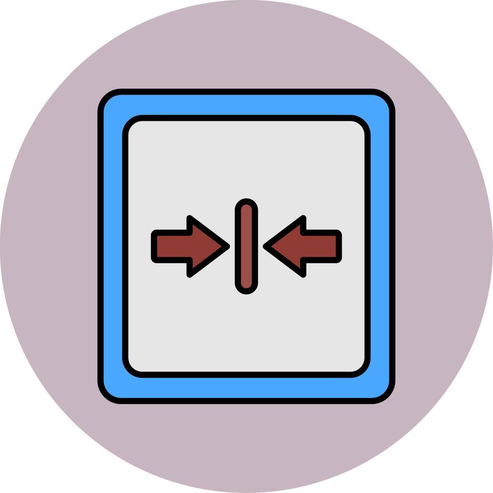 Minimize Line Filled multicolour Circle Icon vector
