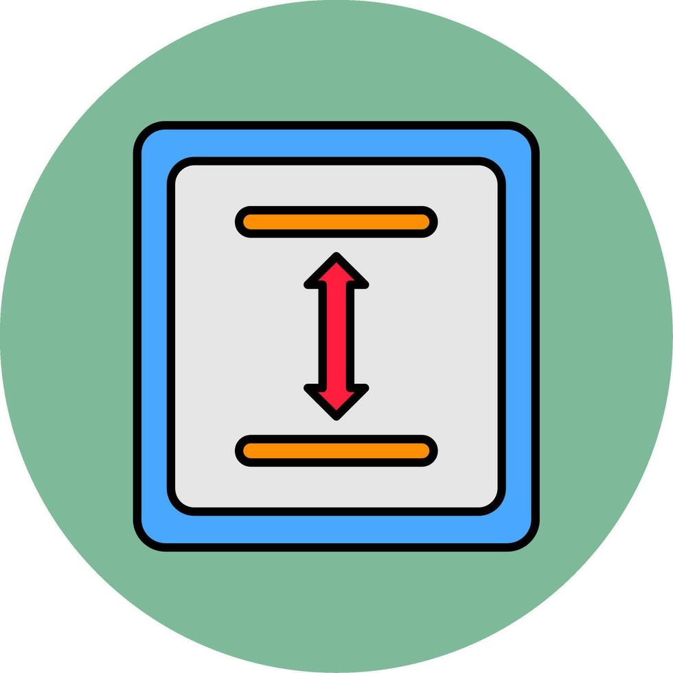 Between Line Filled multicolour Circle Icon vector