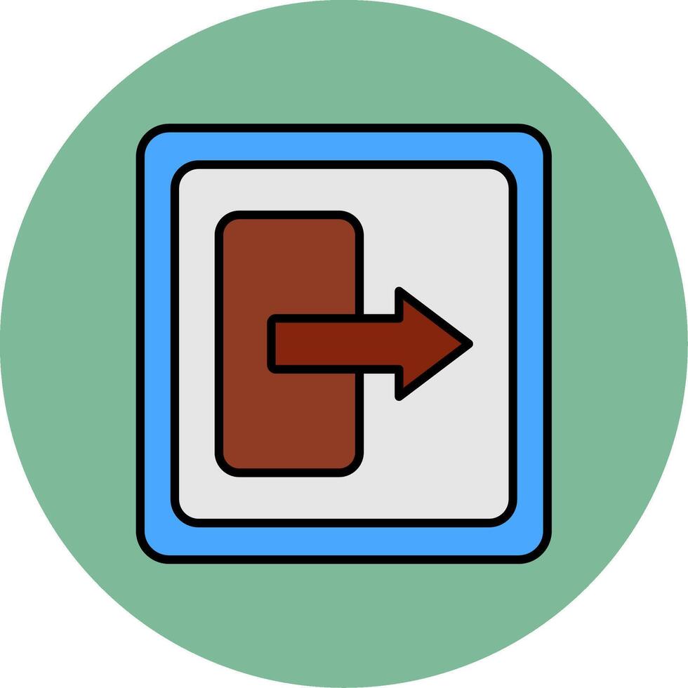 Log Out Line Filled multicolour Circle Icon vector