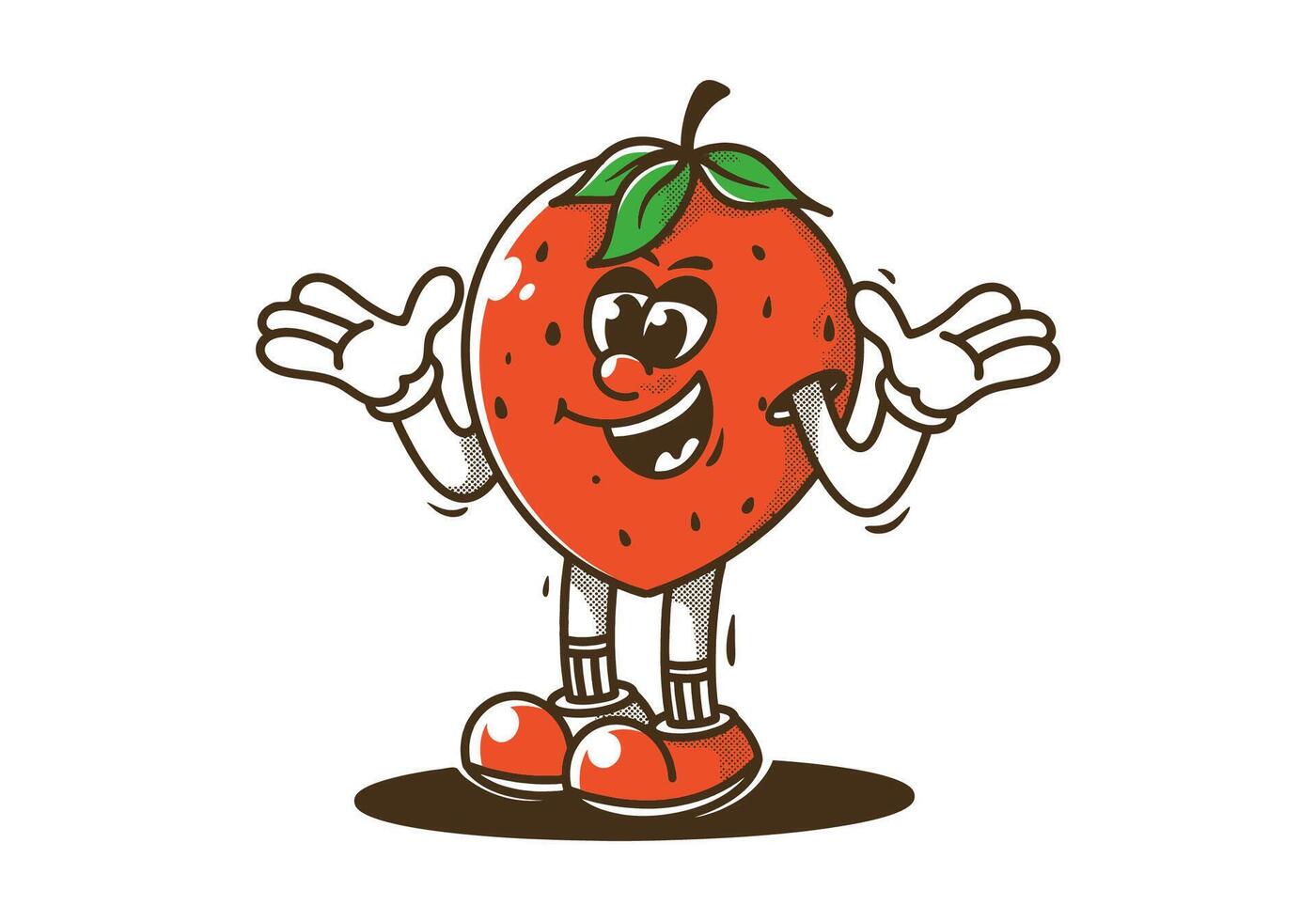 Mascot character illustration of happy strawberry vector