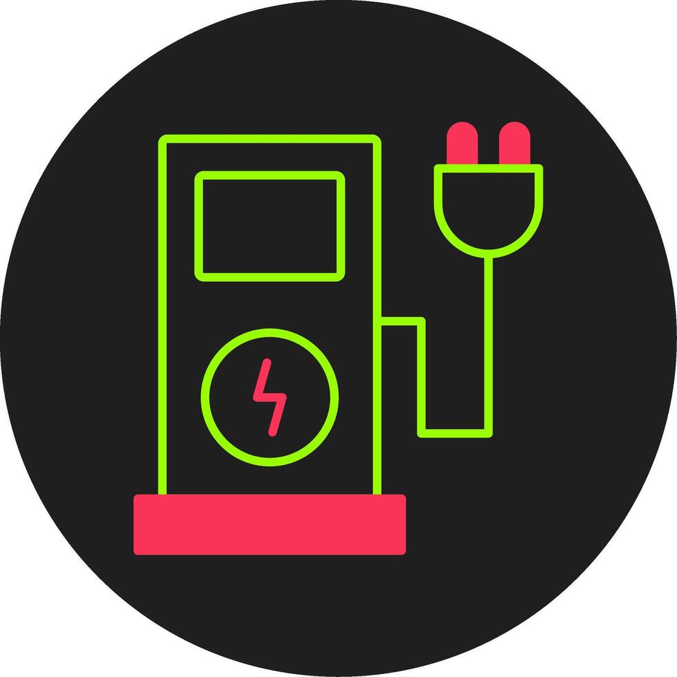 Electric Charge Glyph Circle Icon vector