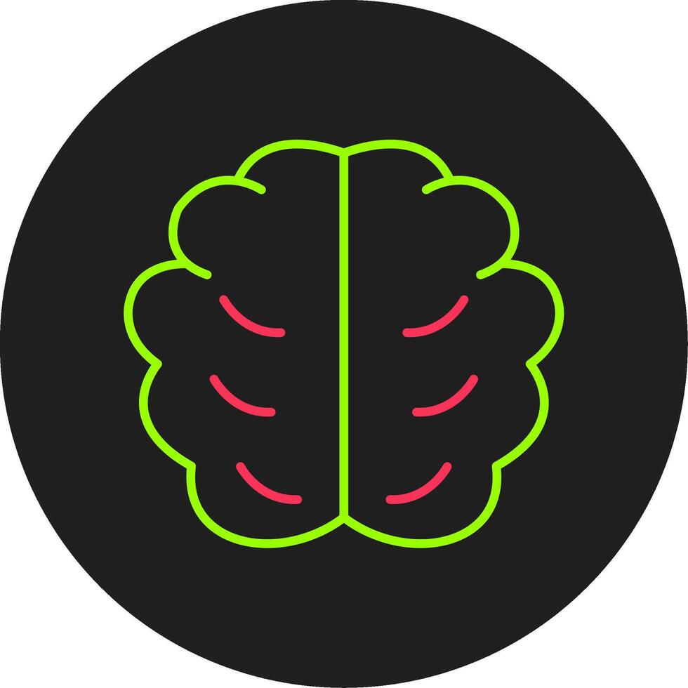 Brain Glyph Circle Icon vector