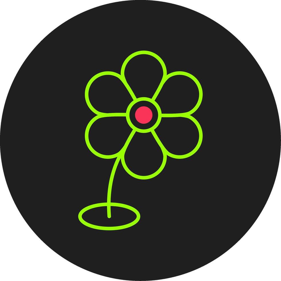 Flower Glyph Circle Icon vector