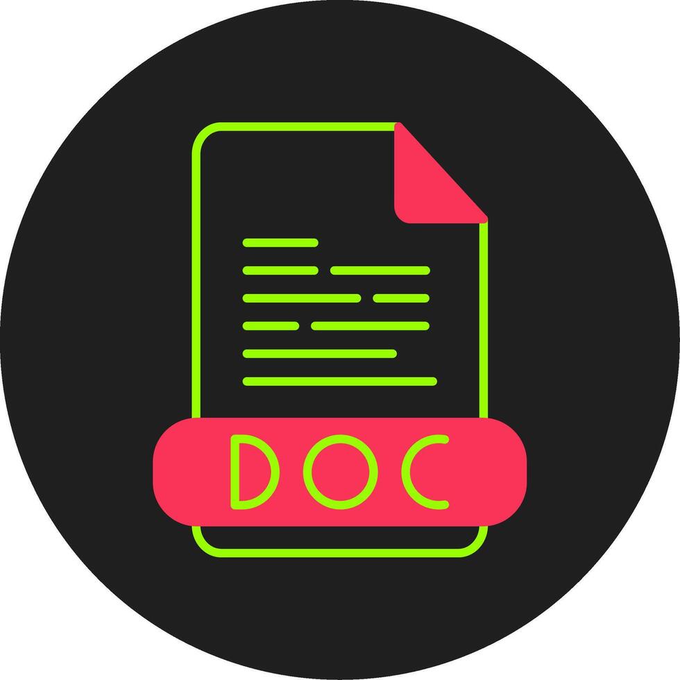 Doc Glyph Circle Icon vector