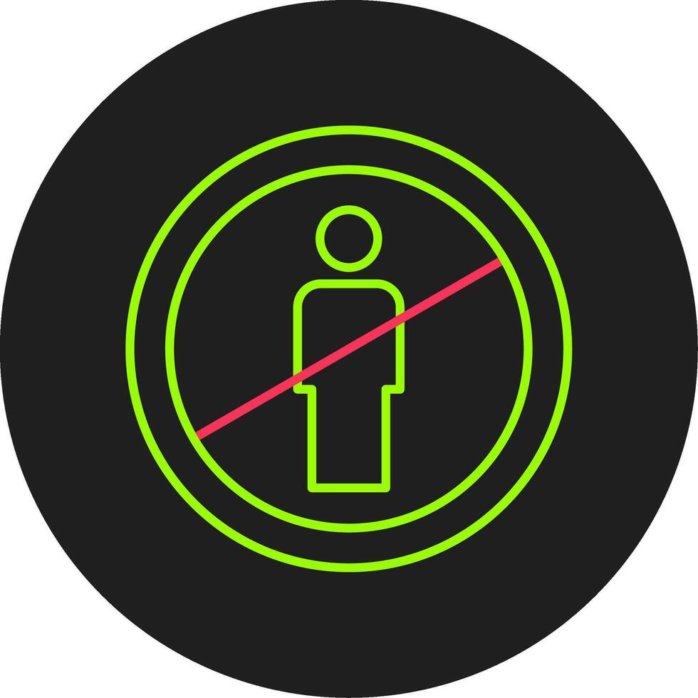 No Entry Glyph Circle Icon vector