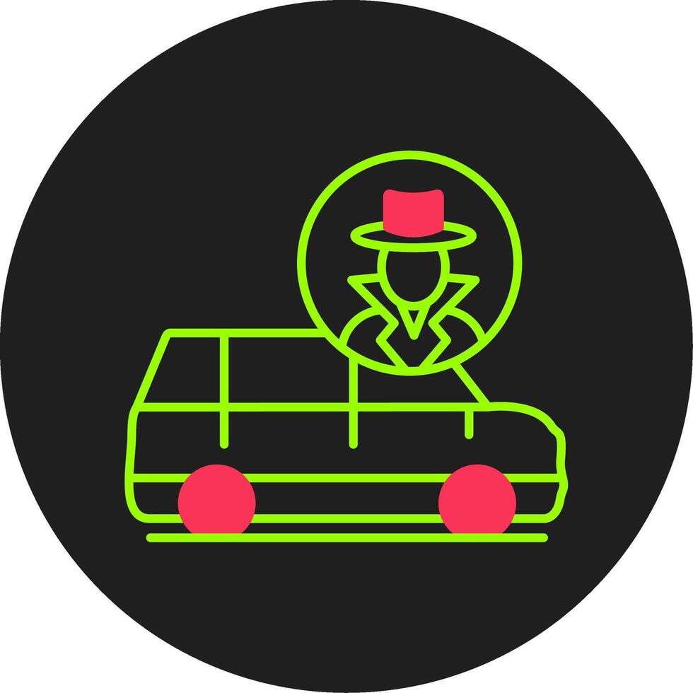 Thief Van Glyph Circle Icon vector