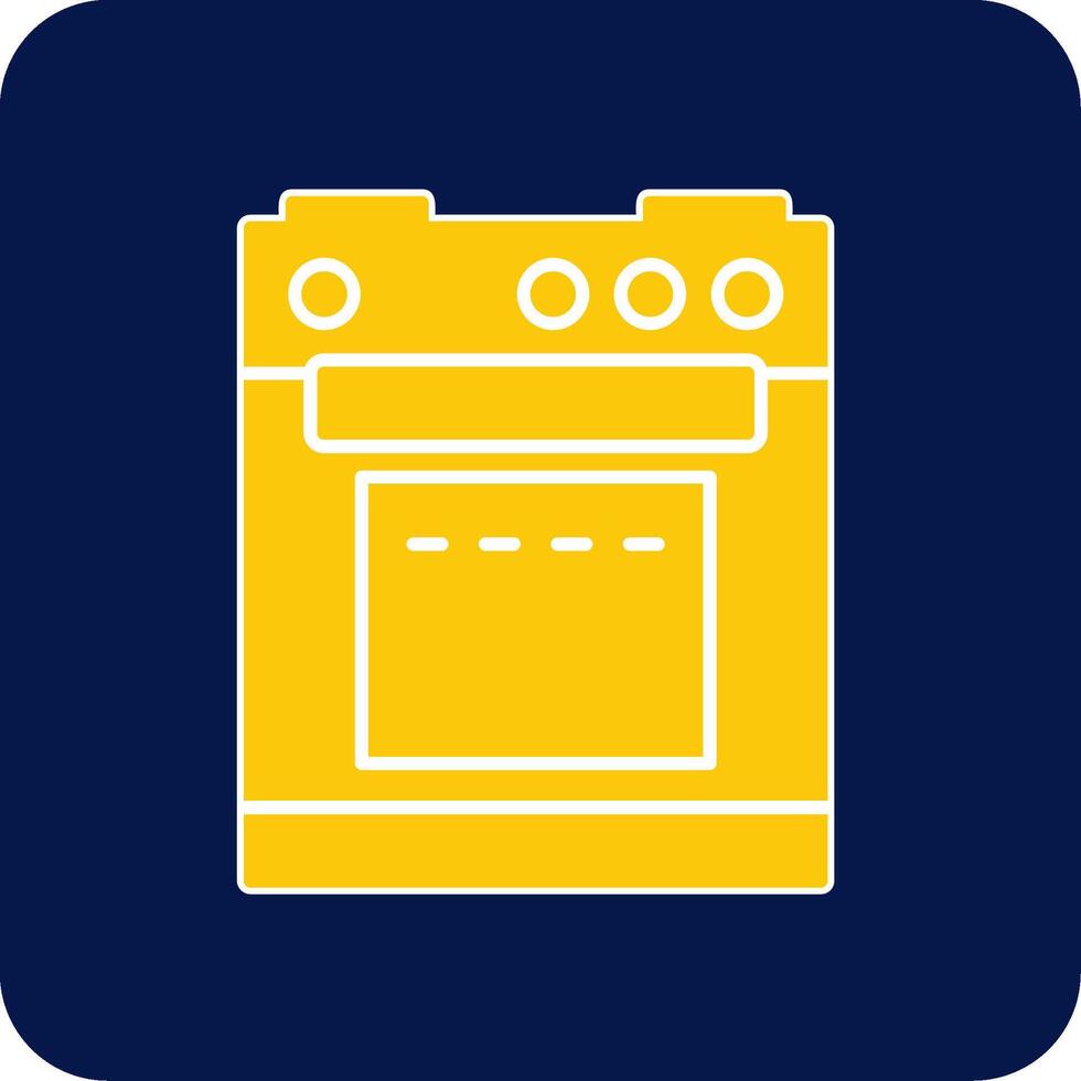 Electric Stove Glyph Square Two Color Icon vector