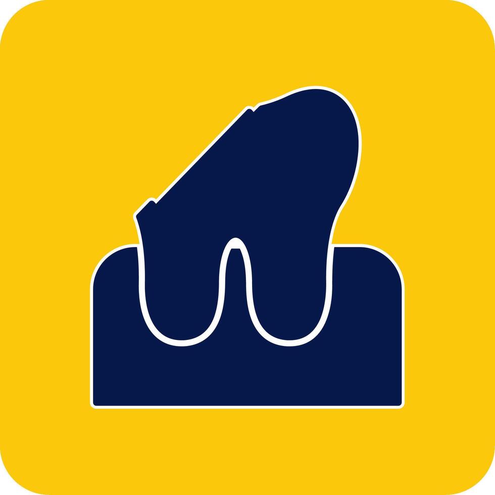 Dental Caries Glyph Square Two Color Icon vector