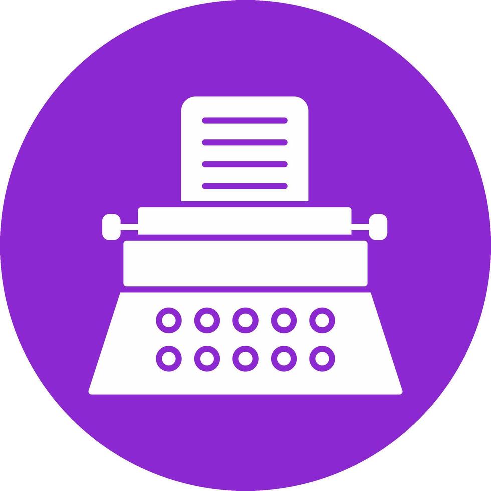 Typewriter Glyph Circle Icon vector
