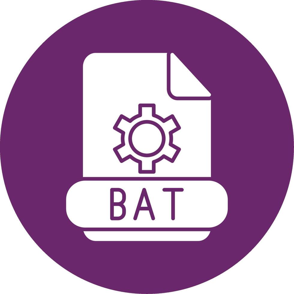 Bat Glyph Circle Icon vector