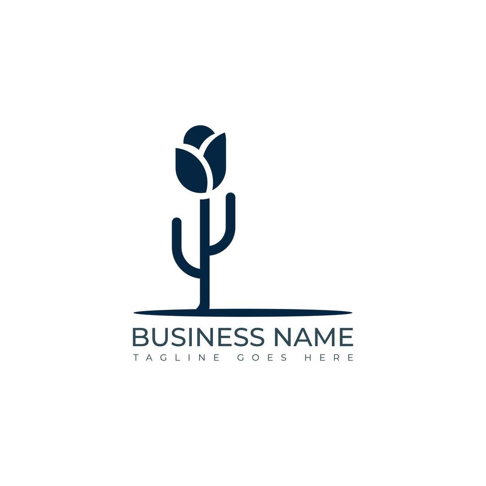 Simple abstract cactus logo design vector