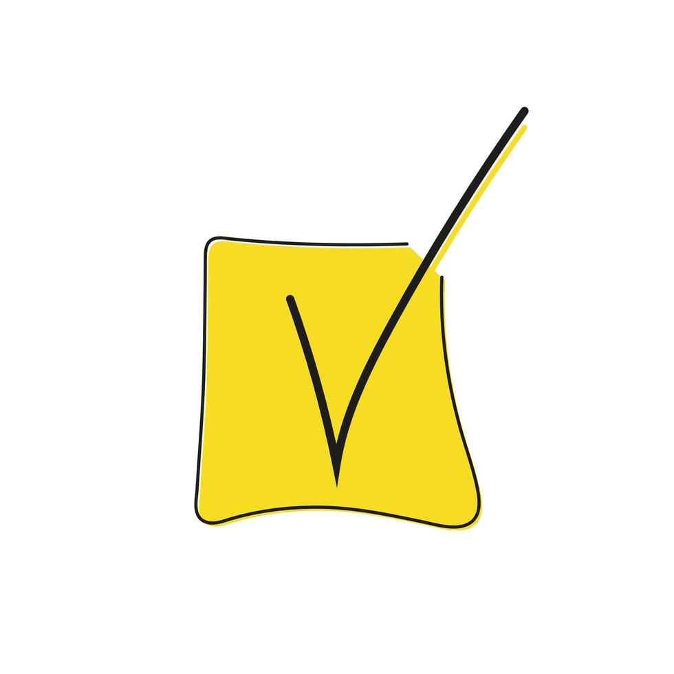 Done sign doodle yellow vector business highlight vector