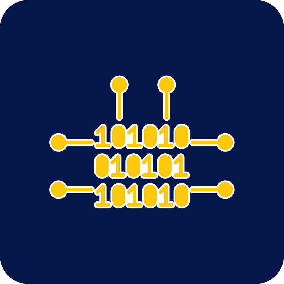 Binary Code Glyph Square Two Color Icon vector