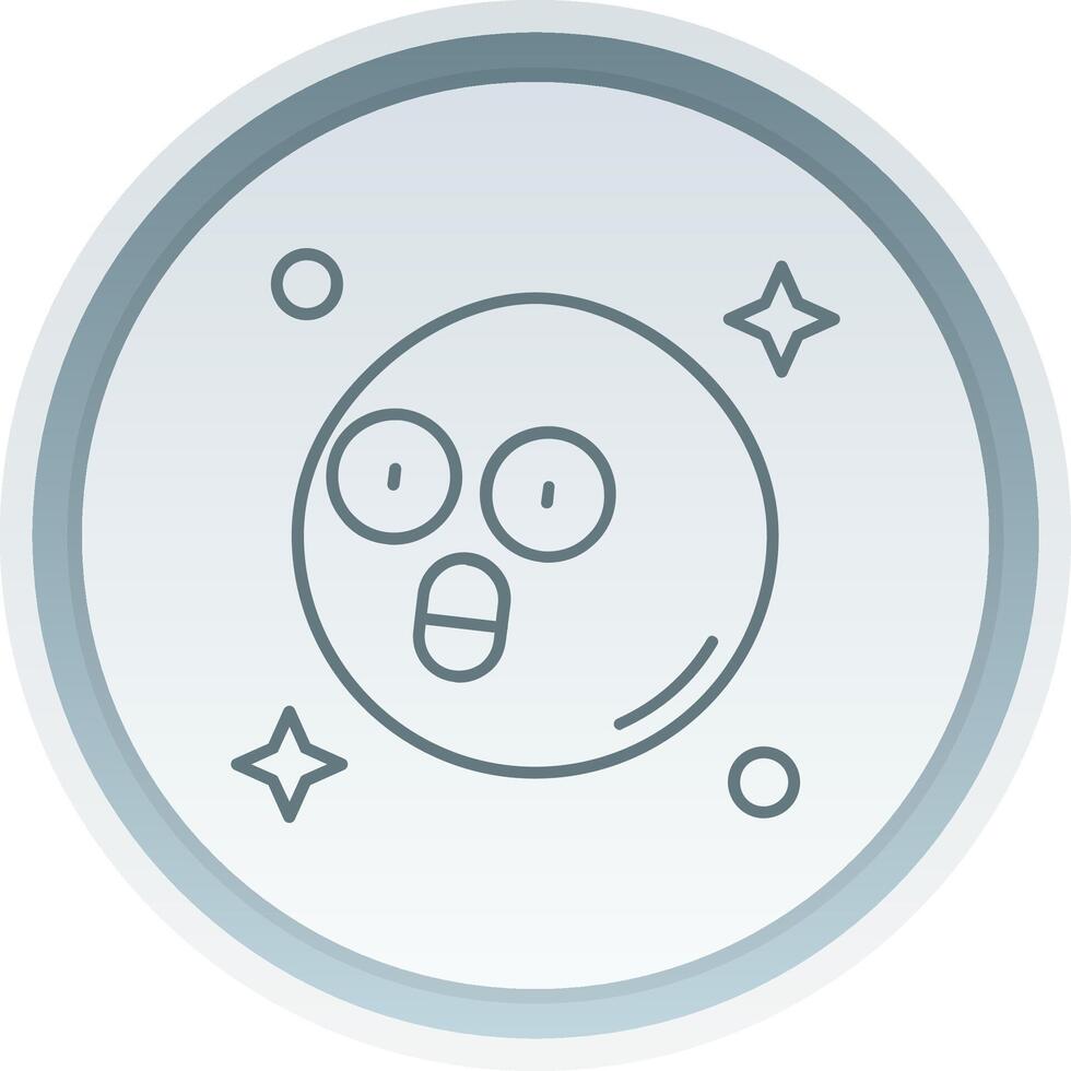 Surprised Linear Button Icon vector