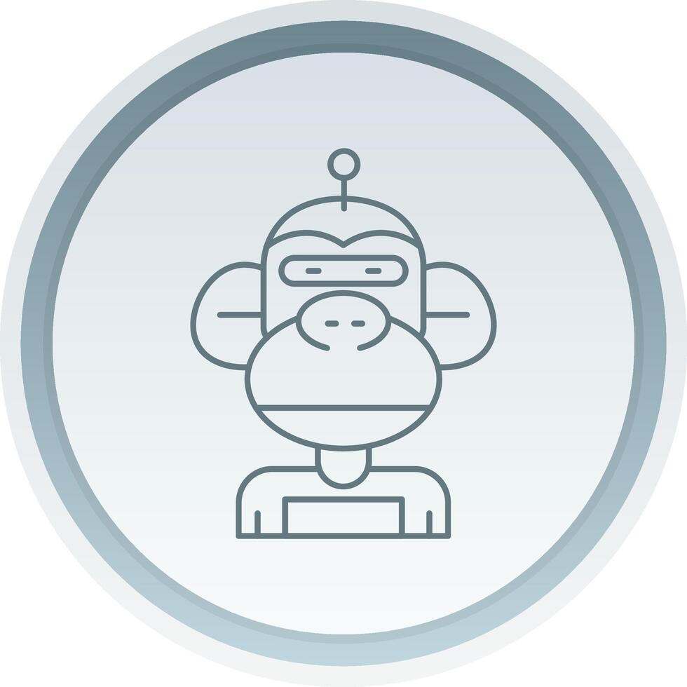 Robot Linear Button Icon vector