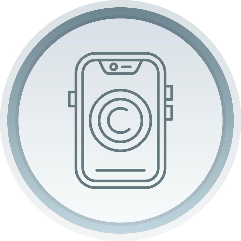 Copyright Linear Button Icon vector