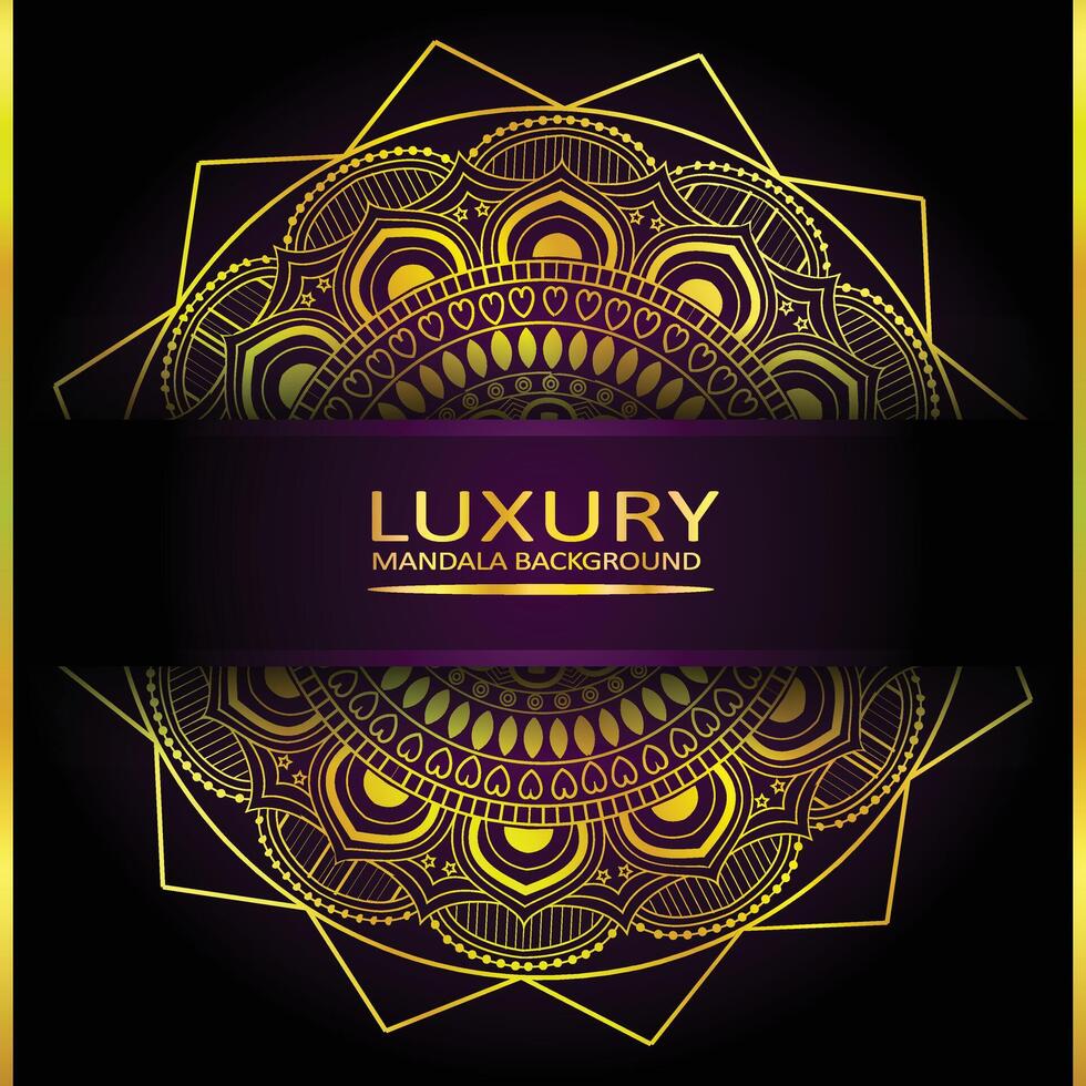 Free luxury golden mandala design for wedding invitation vector