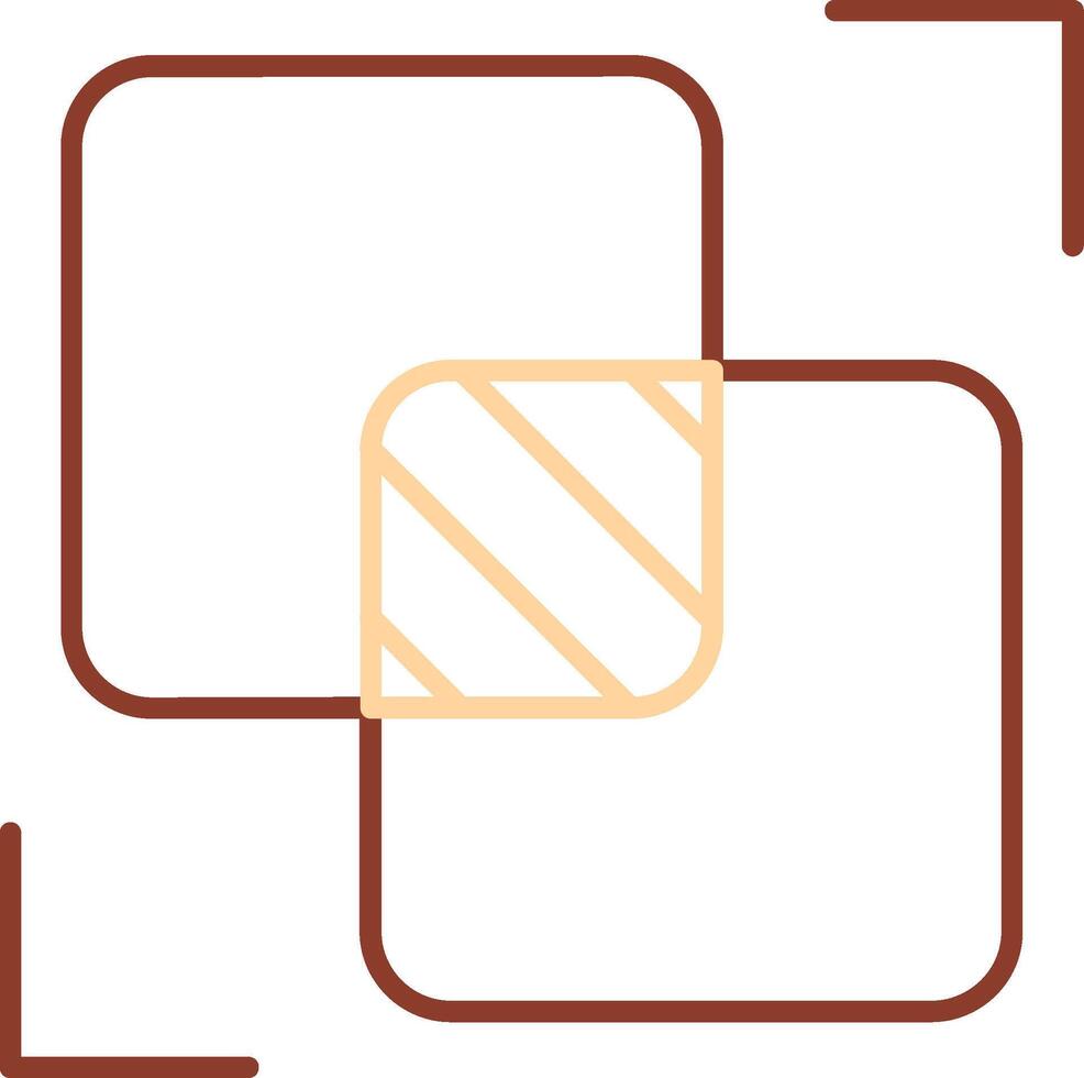 Intersect Line Two Color Icon vector