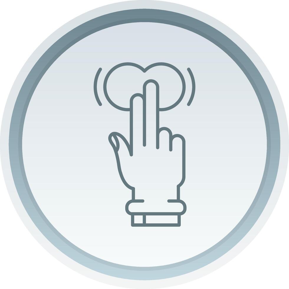 Two Fingers Tap and Hold Linear Button Icon vector