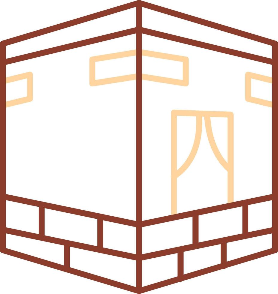 Qibla Line Two Color Icon vector
