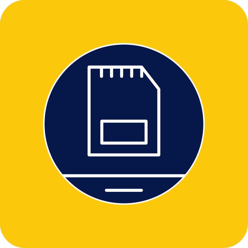 Memory Card Glyph Square Two Color Icon vector