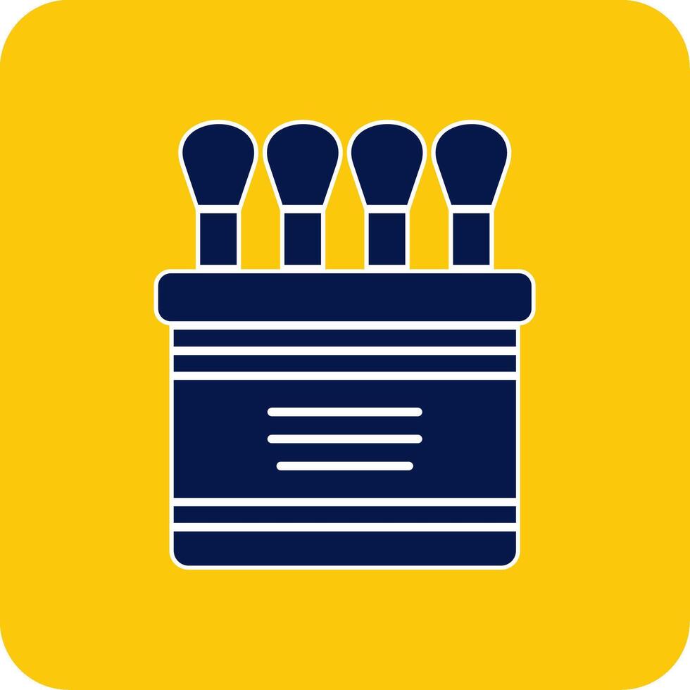 Cotton Swab Glyph Square Two Color Icon vector