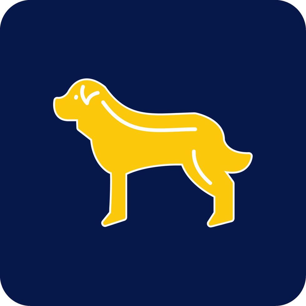 Dog Glyph Square Two Color Icon vector