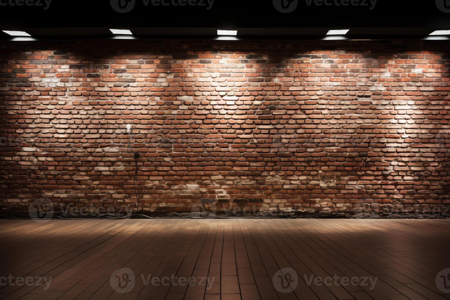 AI generated Abstract black brick wall texture background with dark backdrop for creative design projects photo