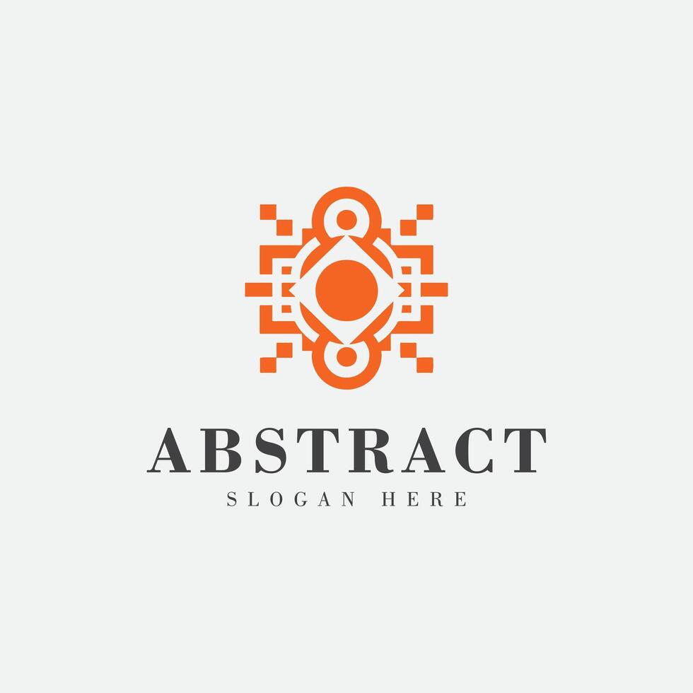 abstract logo design with an orange box shape vector