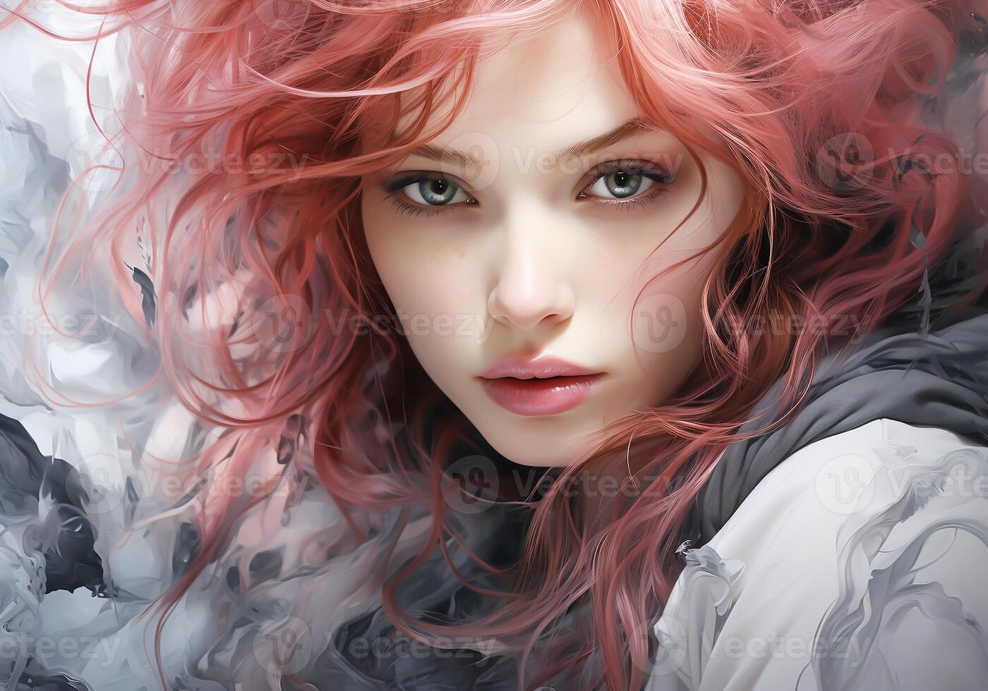 AI generated Beautiful woman with modern hairstyle. Fashion concept photo